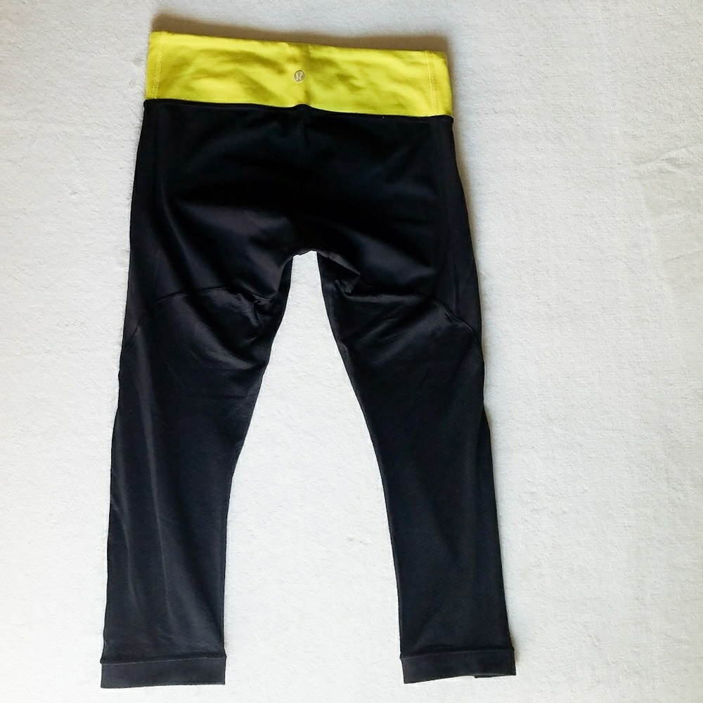 🍋Lululemon Neon Yellow Band Legging with Mesh